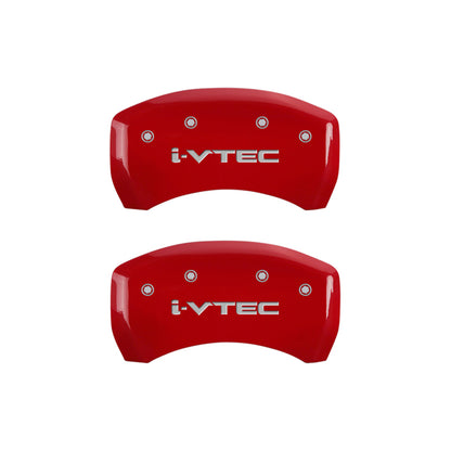 MGP 4 Caliper Covers Engraved Front & Rear i-Vtec Red finish silver ch MGP