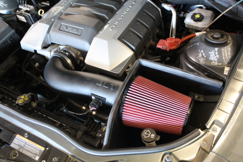 JLT 10-15 Chevrolet Camaro 6.2L Black Textured Cold Air Intake Kit w/Red Filter - Tune Req - eliteracefab.com