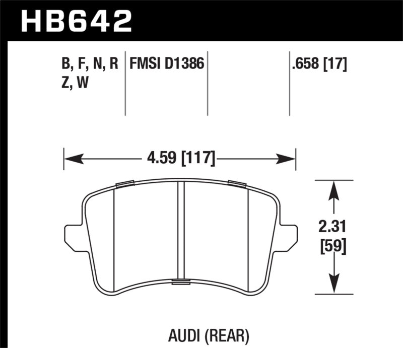 Hawk 2009-2014 Audi A4 HPS 5.0 Rear Brake Pads - eliteracefab.com