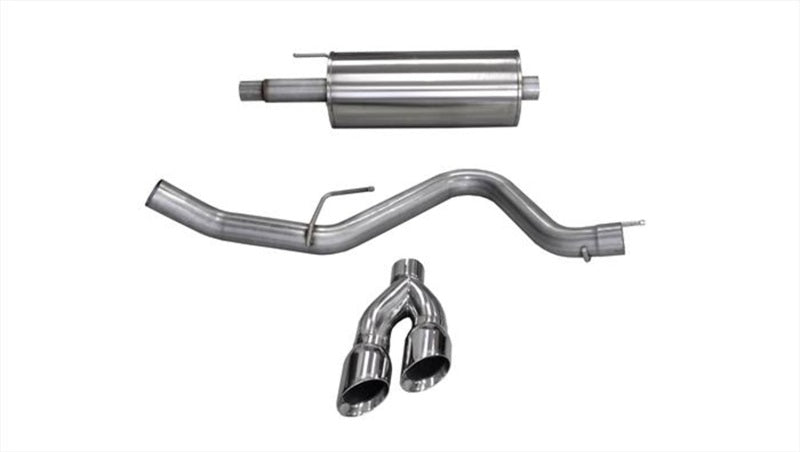 Corsa 2015 Ford F-150 5.0L V8 (Super Crew Cab) Polished Sport Single Side Dual 4in Tips CB Exhaust - eliteracefab.com