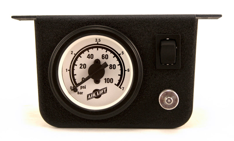 Air Lift Single Needle Gauge W/ 2in Lighted Panel - 100 PSI - eliteracefab.com