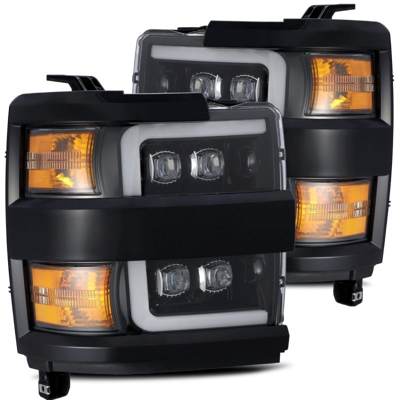 AlphaRex 880229 15-18 Chevy 2500HD NOVA LED Proj Headlight Plank Style Jet Blk w/Activ Light/Seq Signal/DRL