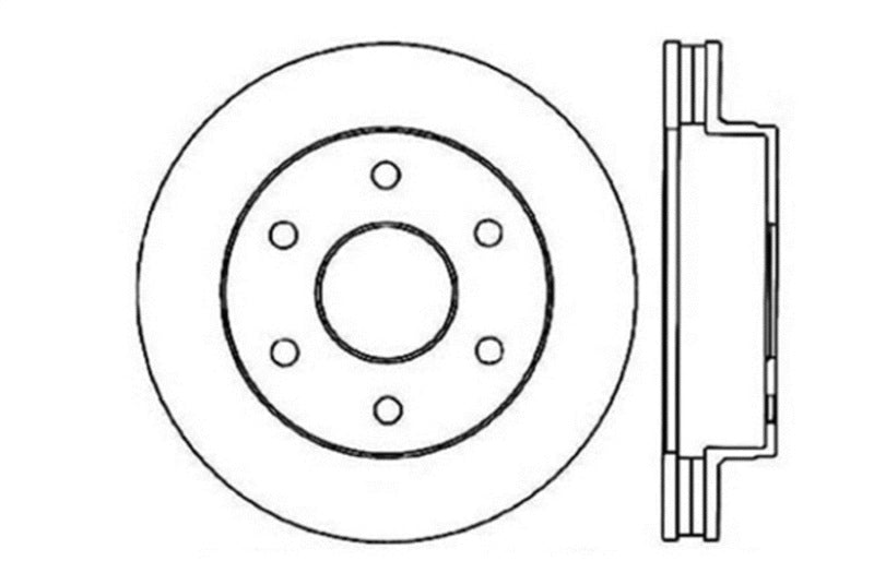 StopTech 92-00 GMC Suburban 1500 4WD (6 lug) Front Right Slotted & Drilled Rotor Stoptech