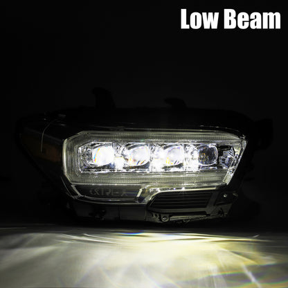 AlphaRex 880706 16-20 Toyota Tacoma NOVA LED Projector Headlights Plank Style Chrome w/Activation Light