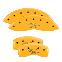 Load image into Gallery viewer, MGP 4 Caliper Covers Engraved Front &amp; Rear Vintage Style/RT Yellow finish black ch MGP