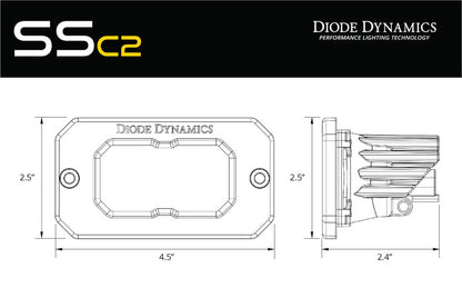 Diode Dynamics Stage Series 2 In LED Pod Pro - Yellow Flood Flush ABL Each Diode Dynamics