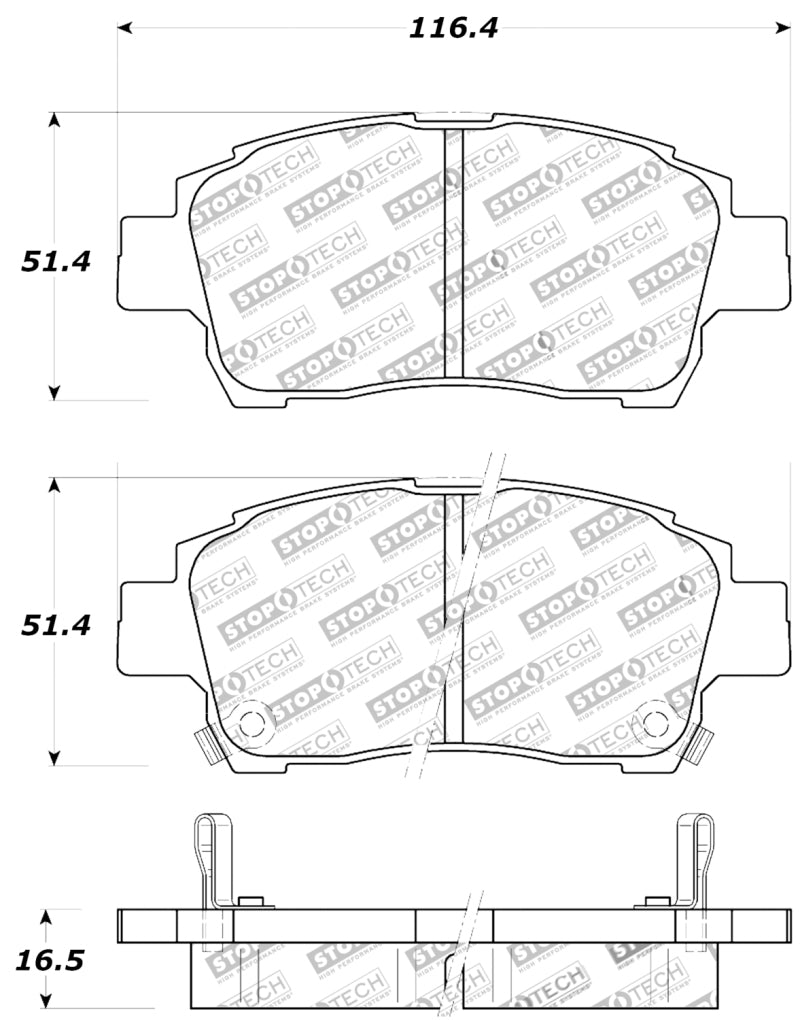 StopTech Performance 00-05 Celica GT-S Rear Brake Pads Stoptech