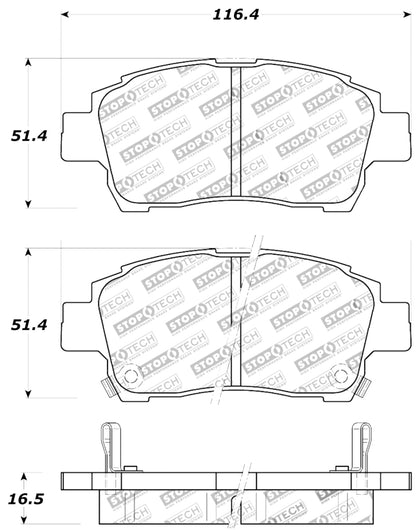 StopTech Performance 00-05 Celica GT-S Rear Brake Pads Stoptech