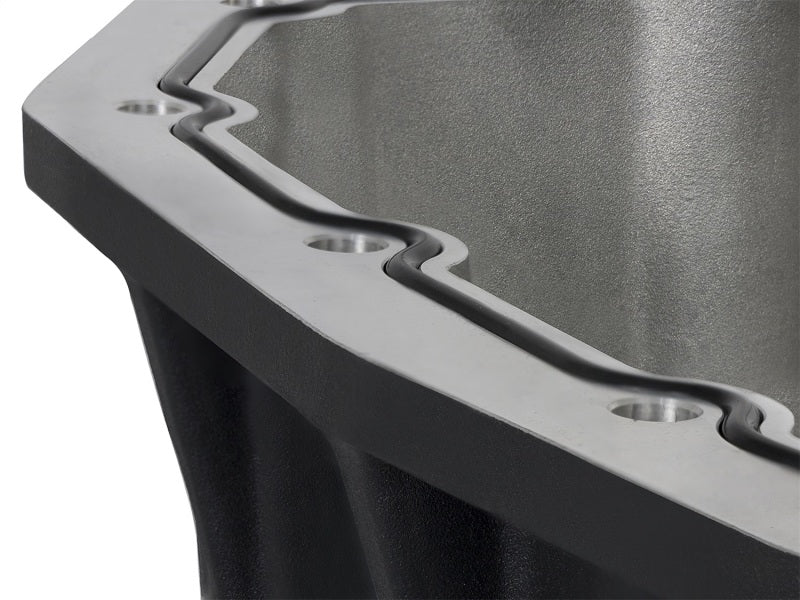 AFE Pro Series Engine Oil Pan Black w/Machined Fins; 11-16 Ford Powerstroke V8-6.7L (td) - eliteracefab.com