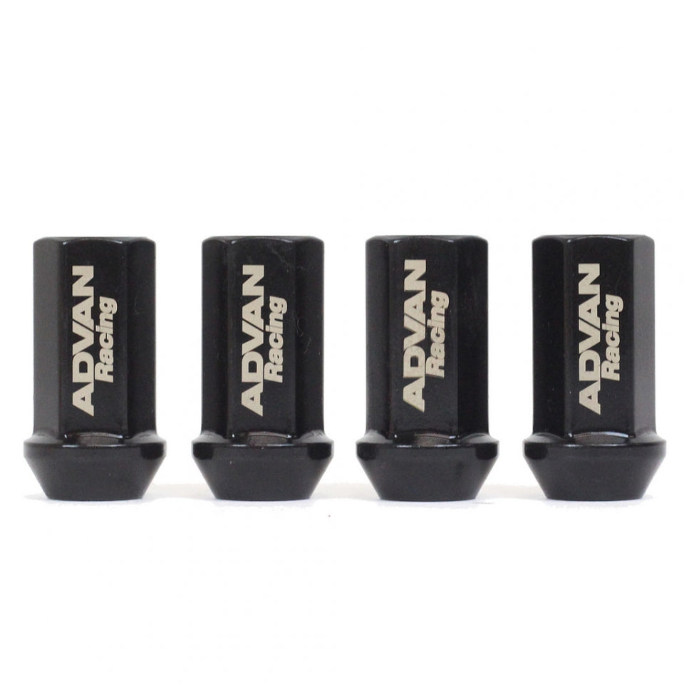 Advan Lug Nut 12X1.25 (Black) - 4 Pack - eliteracefab.com