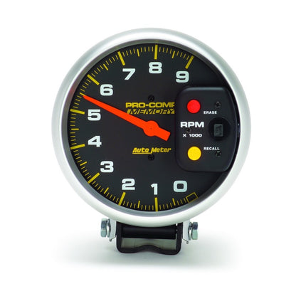 Autometer Pro-Comp 5in / 0-9K RPM / Pedestal w/Peak Memory Tachometer 6809