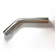 Load image into Gallery viewer, Stainless Bros 3in Diameter 1.5D / 4.5in CLR 45 Degree Bend 5in leg/8in leg Mandrel Bend.