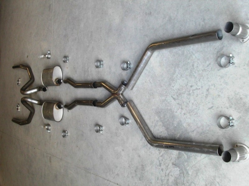 Stainless Works Chevy Chevelle Small/Big Block 1966-67 Exhaust 2 1/2in for Headers with X-Pipe Stainless Works