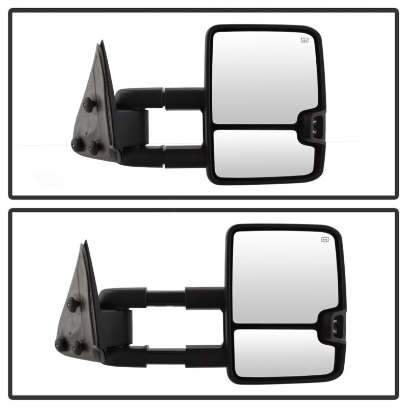 xTune Chevy Silverado 03-06 G2 Heated Smoke LED Signal Telescoping Mirrors MIR-CS03S-G2-PWH-SM-SET - eliteracefab.com