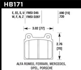 Hawk Performance Blue 9012 Front Brake Pads - HB171E.590