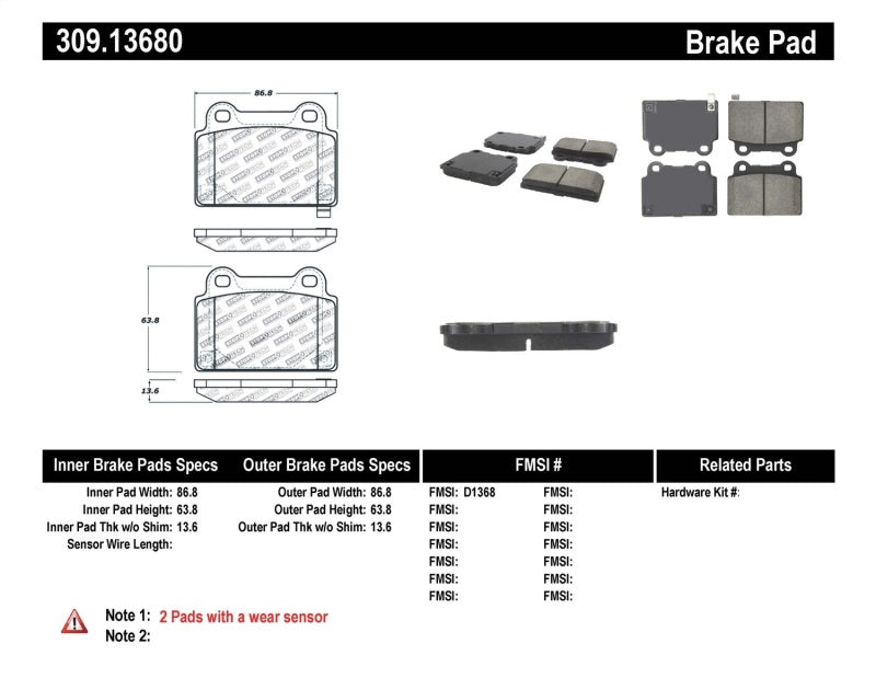 StopTech Performance 08+ Mitsubishi Evolution X Rear Brake Pads - eliteracefab.com