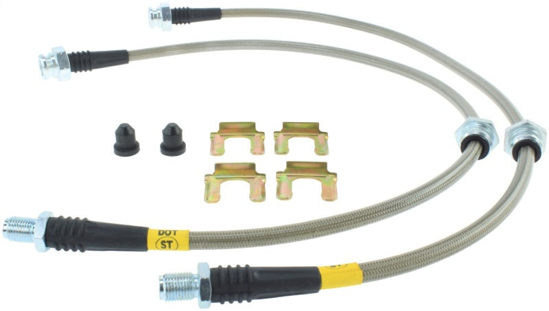 StopTech 89-98 Nissan 240SX (5 Lug w/ 300ZX Upgrade) Front Stainless Steel Brake Lines - eliteracefab.com