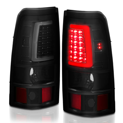 ANZO 2003-2006 Chevy Silverado 1500 LED Taillights Plank Style Black w/Smoke Lens - eliteracefab.com