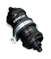 Fuelab 818 In-Line Fuel Filter Standard -8AN In/Out 40 Micron Stainless - Black - eliteracefab.com