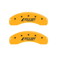 Load image into Gallery viewer, MGP 4 Caliper Covers Engraved Front &amp; Rear Gen 5/RS Yellow finish black ch MGP