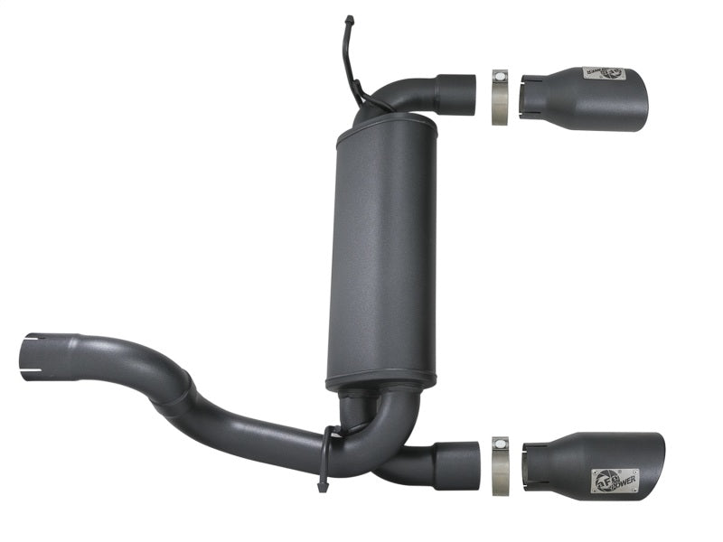 aFe Rebel Series 2.5in 409 SS Axle-Back Exhaust w/ Black Tips 2018+ Jeep Wrangler (JL) V6 3.6L - eliteracefab.com