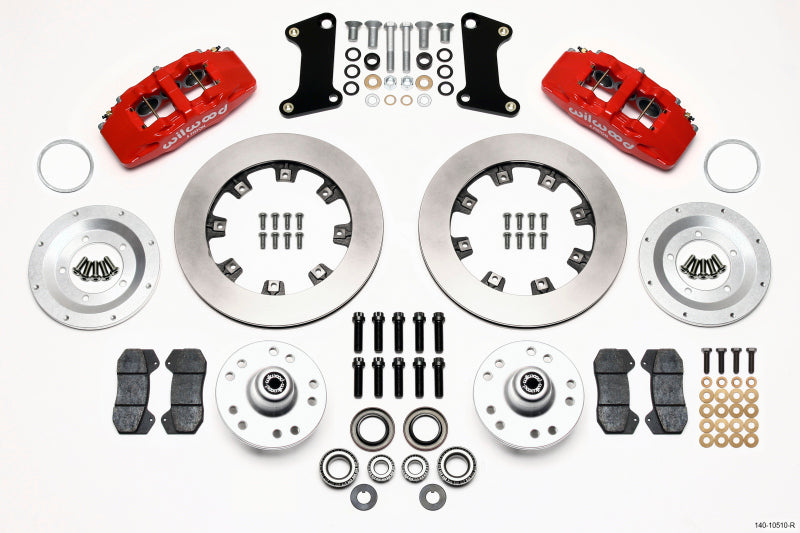 Wilwood Dynapro 6 Front Hub Kit 12.19in Drilled Red 67-69 Camaro (*Line Kit Needed*) Wilwood