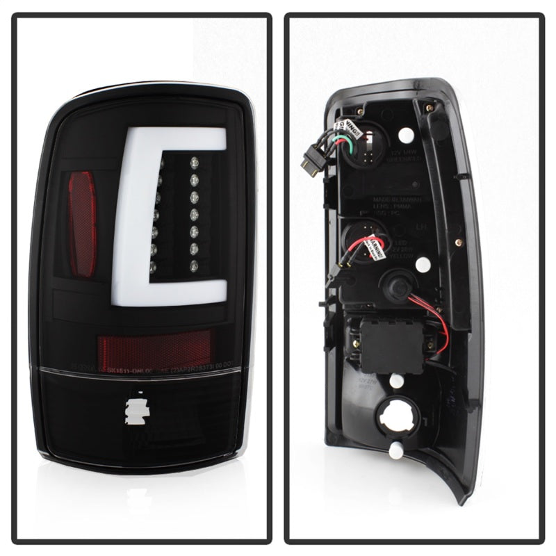 Spyder 00-06 GMC Yukon/Yukon XL V2 Light Bar LED Tail Lights - Black (ALT-YD-CD00V2-LBLED-BK) - eliteracefab.com