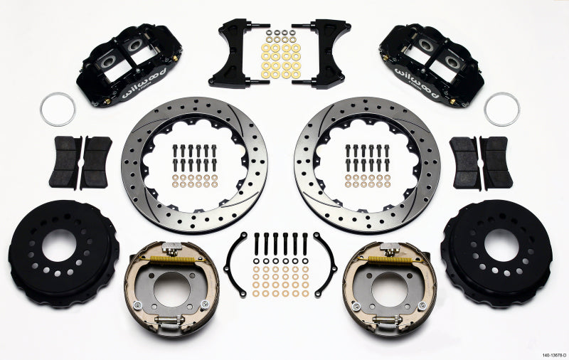 Wilwood Narrow Superlite 4R Rear P-Brk Kit 12.88in Drilled Chevy 12 Bolt w/ C-Clips Wilwood