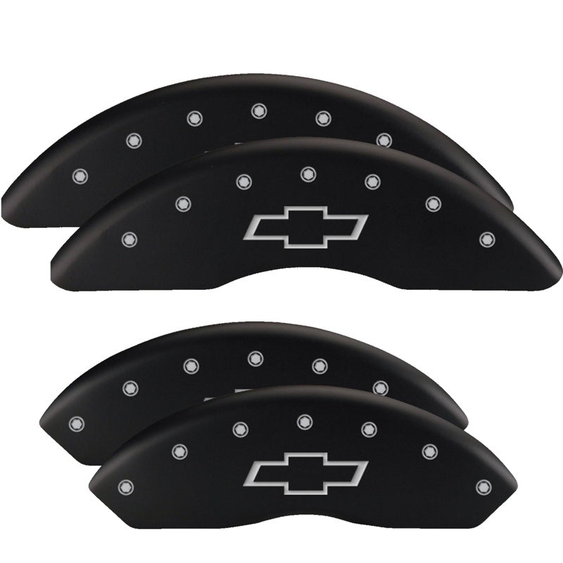 MGP 4 Caliper Covers Engraved Front & Rear With stripes/Journey Black finish silver ch MGP