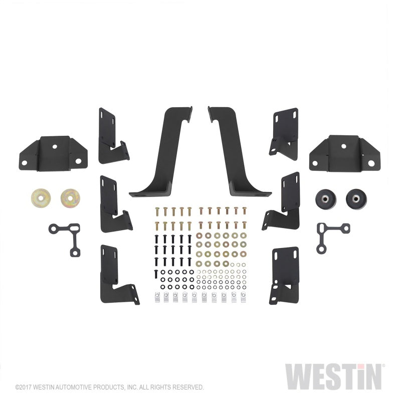 Westin 99-16 Ford F-250/350/450/550 CC (6.75ft Bed) HDX Drop Whl to Whl Nerf Step Bars - Text Blk - eliteracefab.com