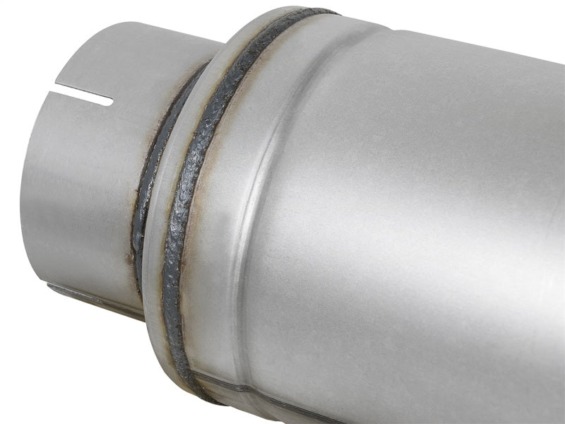 aFe ATLAS Aluminized Steel Muffler 5in Center/Center 24in L x 7in Diameter - Round Body - eliteracefab.com