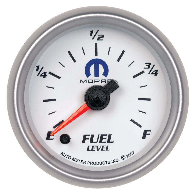 AutoMeter Gauge Fuel Level 2-1/16in. 0-280 Ohm Programmable White Mopar 880027