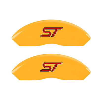 MGP 4 Caliper Covers Engraved Front & Rear No bolts/ST Yellow finish black ch MGP