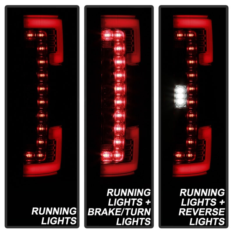 Spyder 17-18 Ford F-250 SD (w/Blind Spot Sensor) LED Tail Lights - Red Clr (ALT-YD-FS17BS-LED-RC) - eliteracefab.com