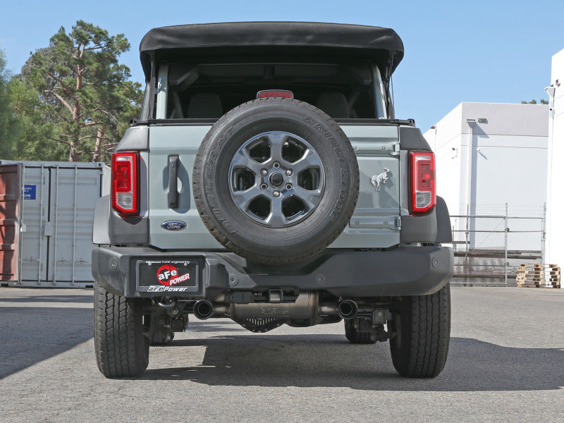 aFe Vulcan 3in 304 SS Axle-Back Exhaust 2021 Ford Bronco L4-2.3L (t)/V6-2.7L (tt) w/ Black Tips - eliteracefab.com