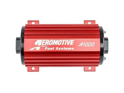 Aeromotive 11101 A1000 high performance electric fuel pump for EFI and carbureted engines supporting up to 1300 HP, universal external fuel pump with ORB-10 ports