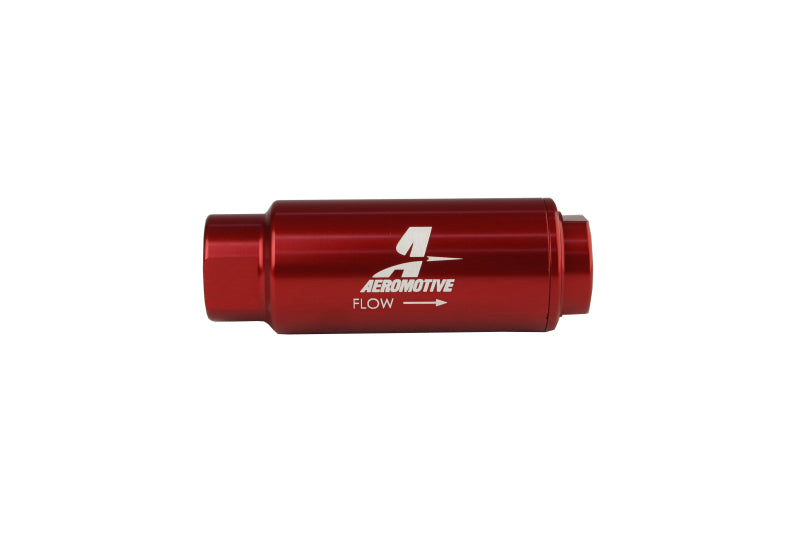 Aeromotive 12303 40 micron inline fuel filter 3/8 NPT red anodized