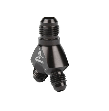 Aeromotive 15671 AN-06 to dual AN-04 Y-block fuel fitting