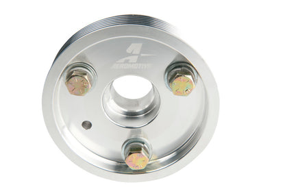 Aeromotive 21101 billet 34 percent underdrive crank pulley for LT1 engines with serpentine belt drive