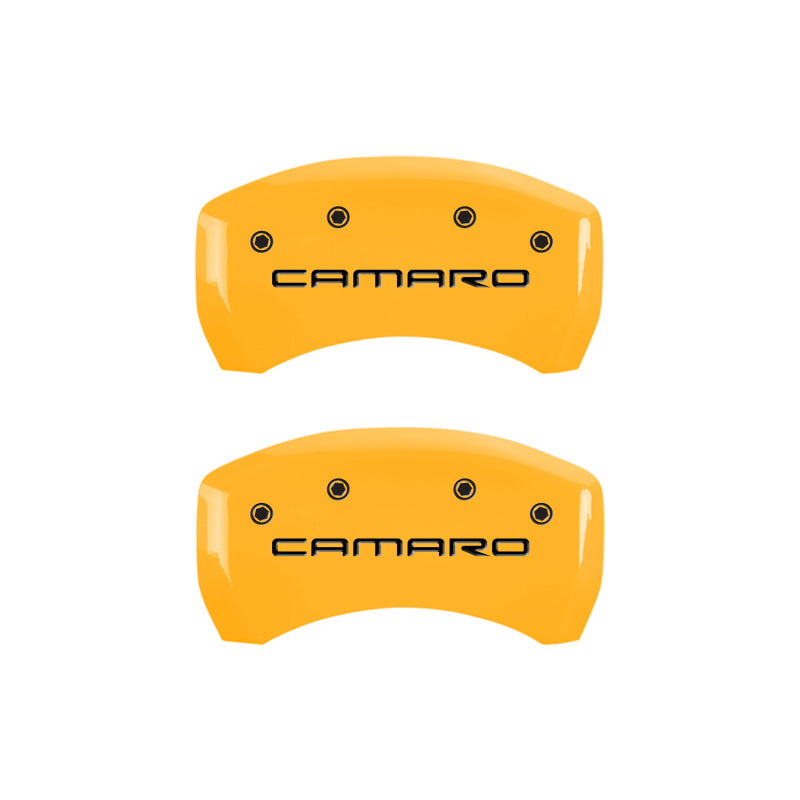 MGP 4 Caliper Covers Engraved F & R Gen 4/Camaro Yellow Finish Black Char 2000 Chevrolet Camaro MGP