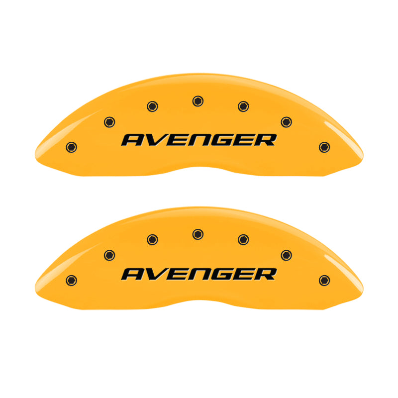 MGP 4 Caliper Covers Engraved Front & Rear With out stripes/Avenger Yellow finish black ch MGP