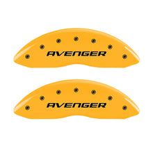 Load image into Gallery viewer, MGP 4 Caliper Covers Engraved Front &amp; Rear With out stripes/Avenger Yellow finish black ch MGP