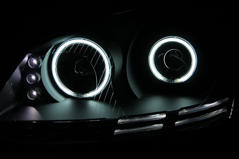 ANZO USA Volkswagen Rabbit Mk5 Projector Headlights W/ Halo Black Ccfl; 2006-2009 - eliteracefab.com