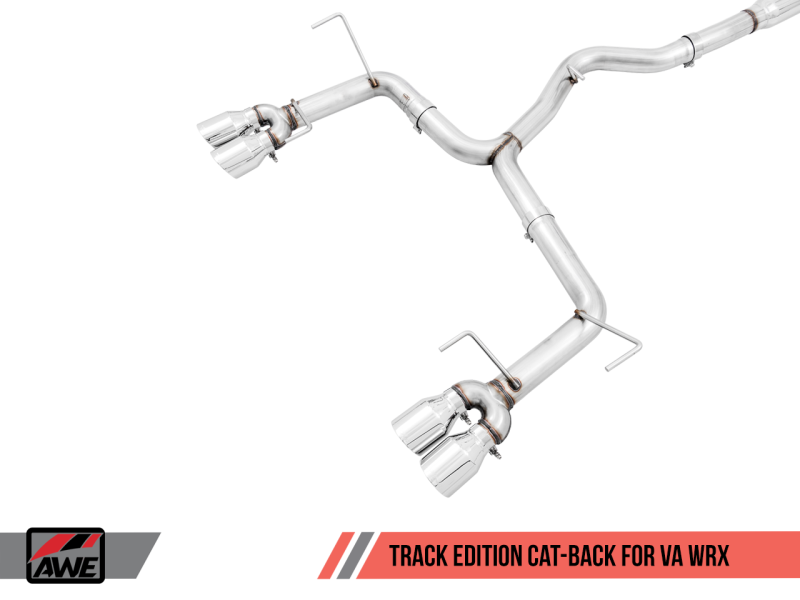 AWE Tuning Subaru WRX/STI VA/GV Sedan Track Edition Exhaust - Chrome Silver Tips (102mm) - eliteracefab.com