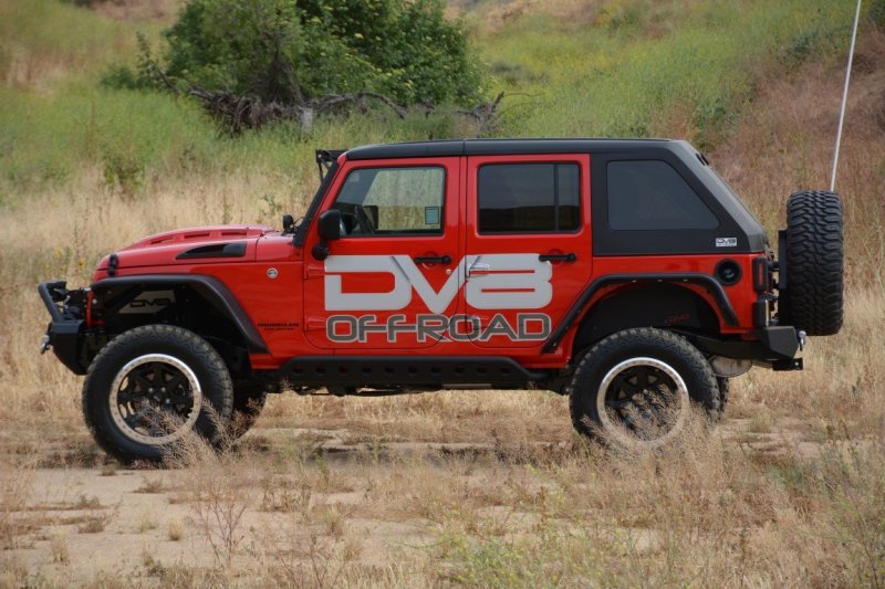 DV8 Offroad 07-18 Jeep Wrangler JK Metal Heat Dispersion Hood - Primer Black - eliteracefab.com