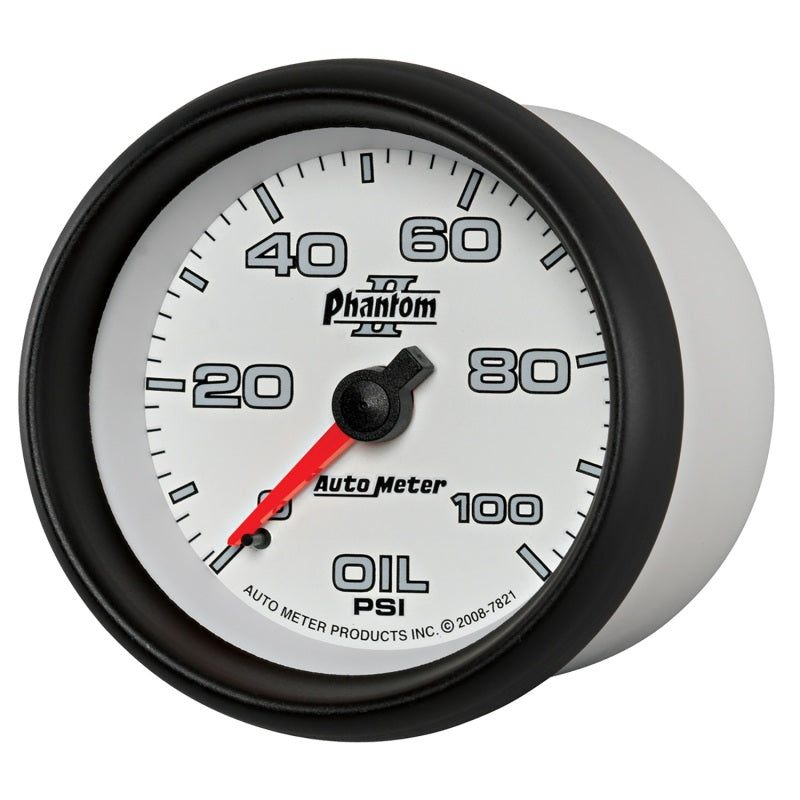 Autometer Phantom II 2-5/8in 100 PSI Mechanical Oil Pressure Gauge 7821
