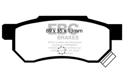 EBC 92-94 Acura Integra 1.7 Vtec Yellowstuff Rear Brake Pads - eliteracefab.com