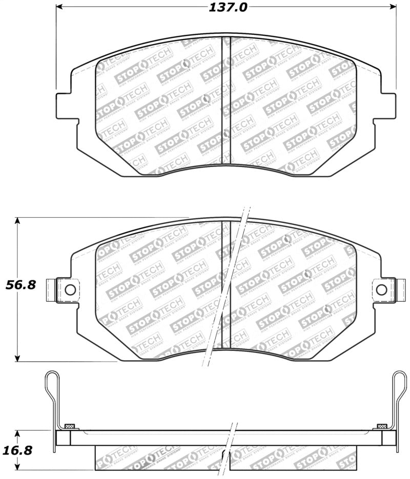 StopTech Street Touring 03-05 WRX/ 08 WRX Front Brake Pads - eliteracefab.com