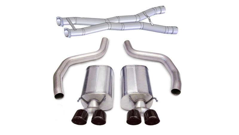Corsa 06-13 Chevrolet Corvette C6 Z06 7.0L V8 Black Sport Cat-Back Exhaust CORSA Performance
