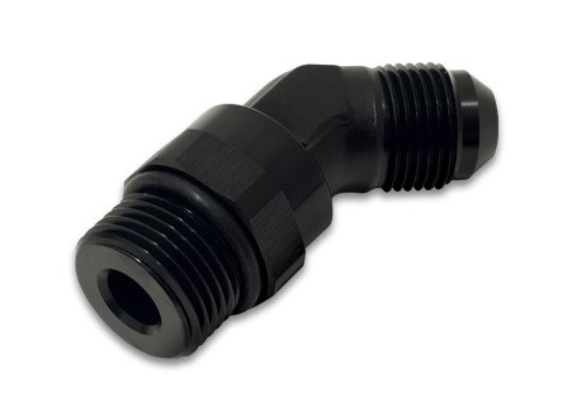 Vibrant -12AN Male to Male -12AN Straight Cut 45 Degree Adapter Fitting - Anodized Black - eliteracefab.com